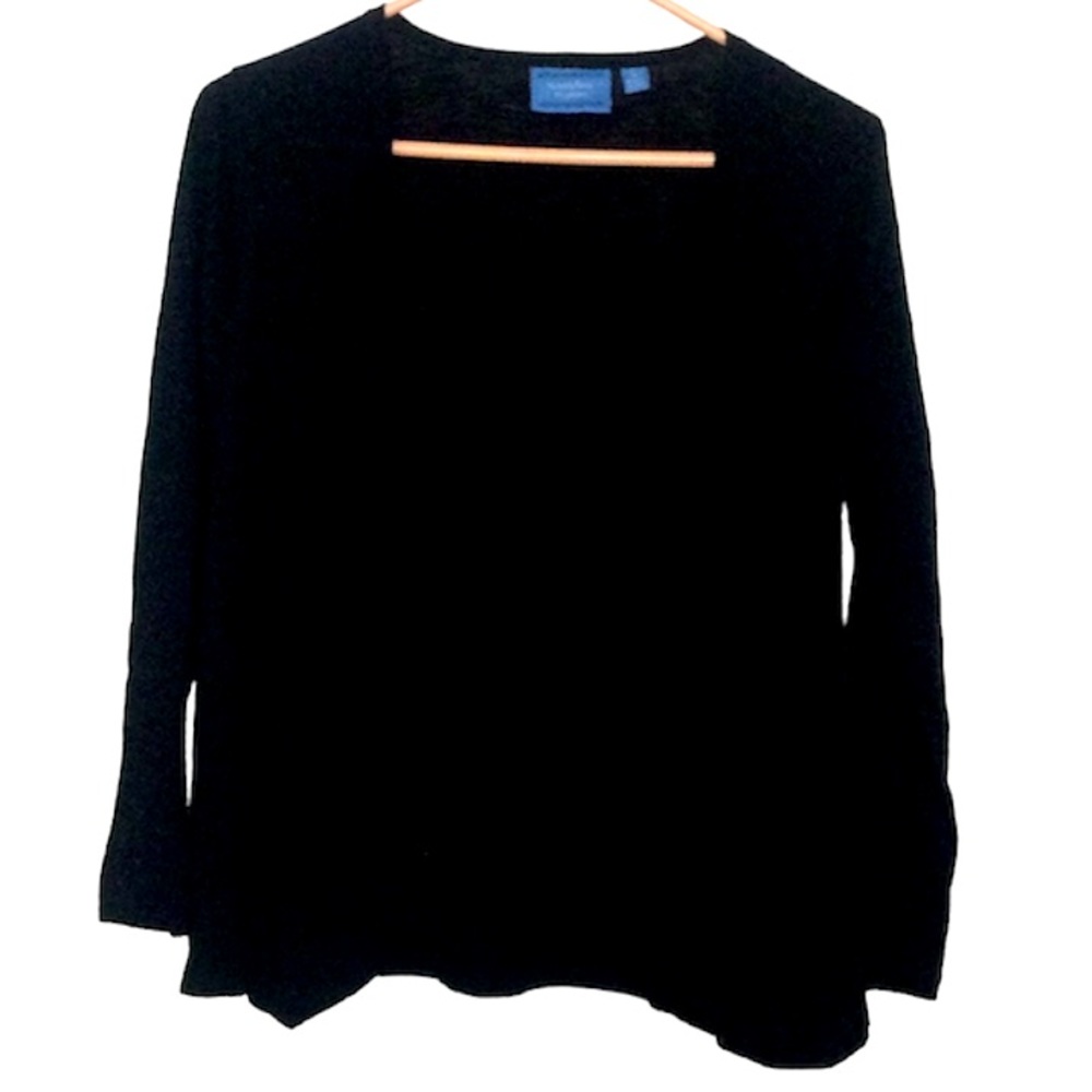 🌞 Simply Vera Vera Wang black Kimono cardigan throw wrap long sleeve women S
